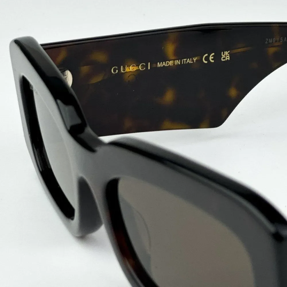 NEW Gucci GG1426S 002 Dark Havana Brown Unisex Rectangle Sunglasses GG 1426S